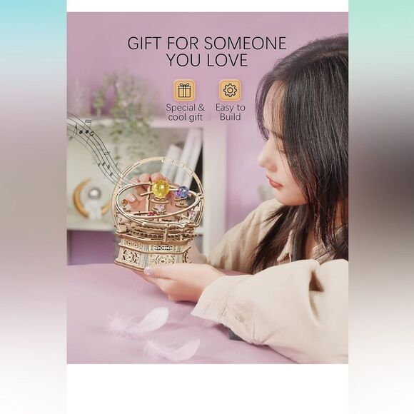 ROKR 3D Puzzles for Adults-Starry Night Music Box Kit - Picture 5 of 6